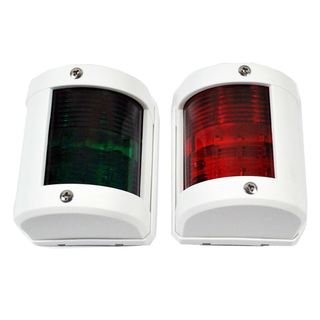 Yacht Red & Green Bow Navigation Light Marine Sailing Signal Lamp 1 Pair