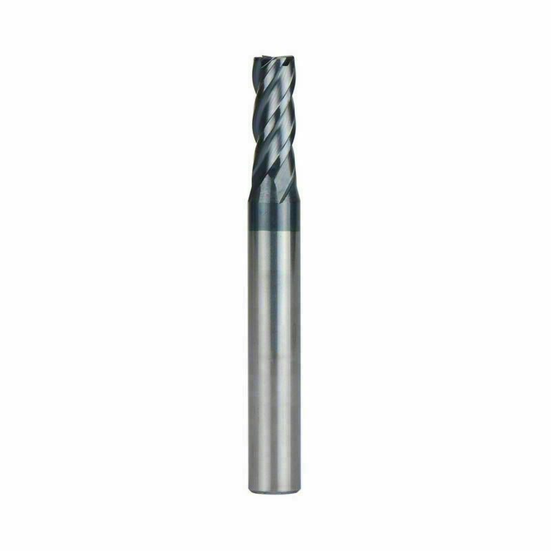 1/4" Carbide Square End Mill, HRC45° Single End 4 Flute AlTiN Coating Mill Bits