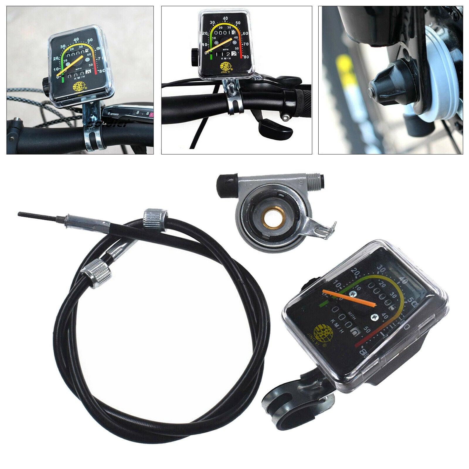 Bike Speedometer Mechanical Bicycle Computer Odometer Cyclocomputer