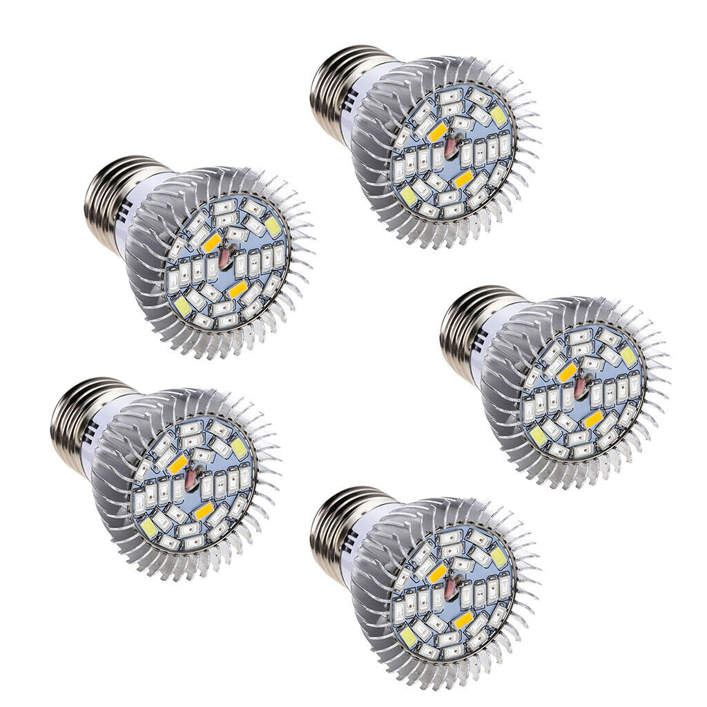5x 10W Grow Light Bulb for Growing Plants, Vegetables, and Flowers - 28 LEDs