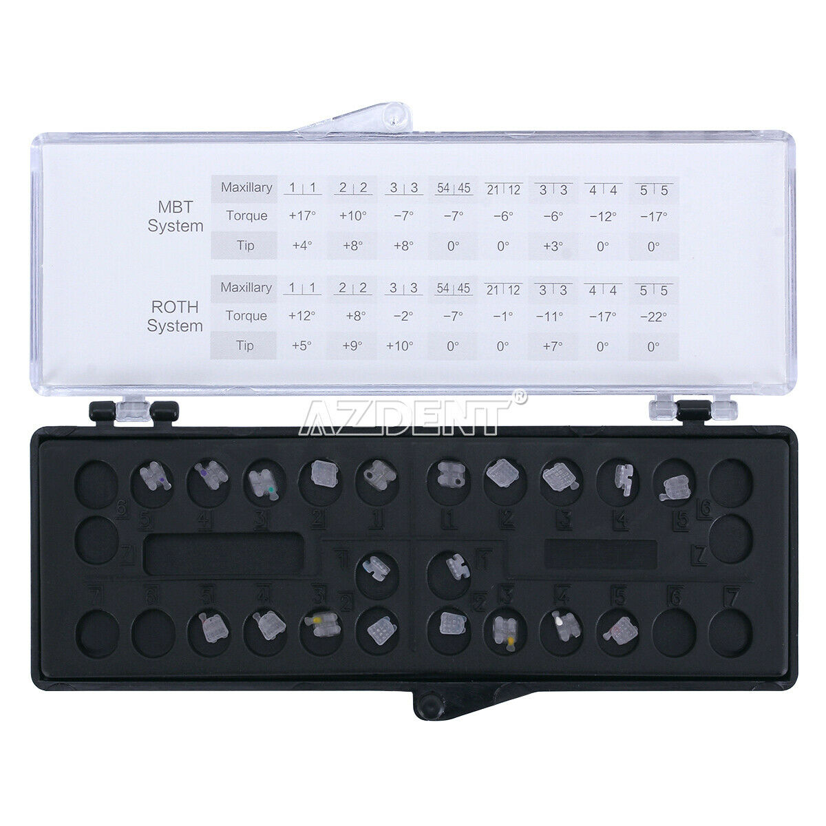 5 X Dental Orthodontic Clear Ceramic Brackets Braces Roth 018 Hooks 345 AZDENT