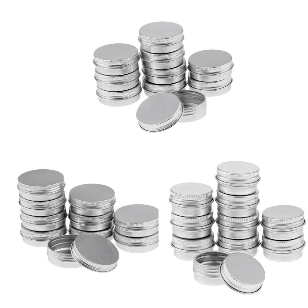 30pcs Empty Aluminum Tins Cans with Screw Lids Box Container Jar Top Round