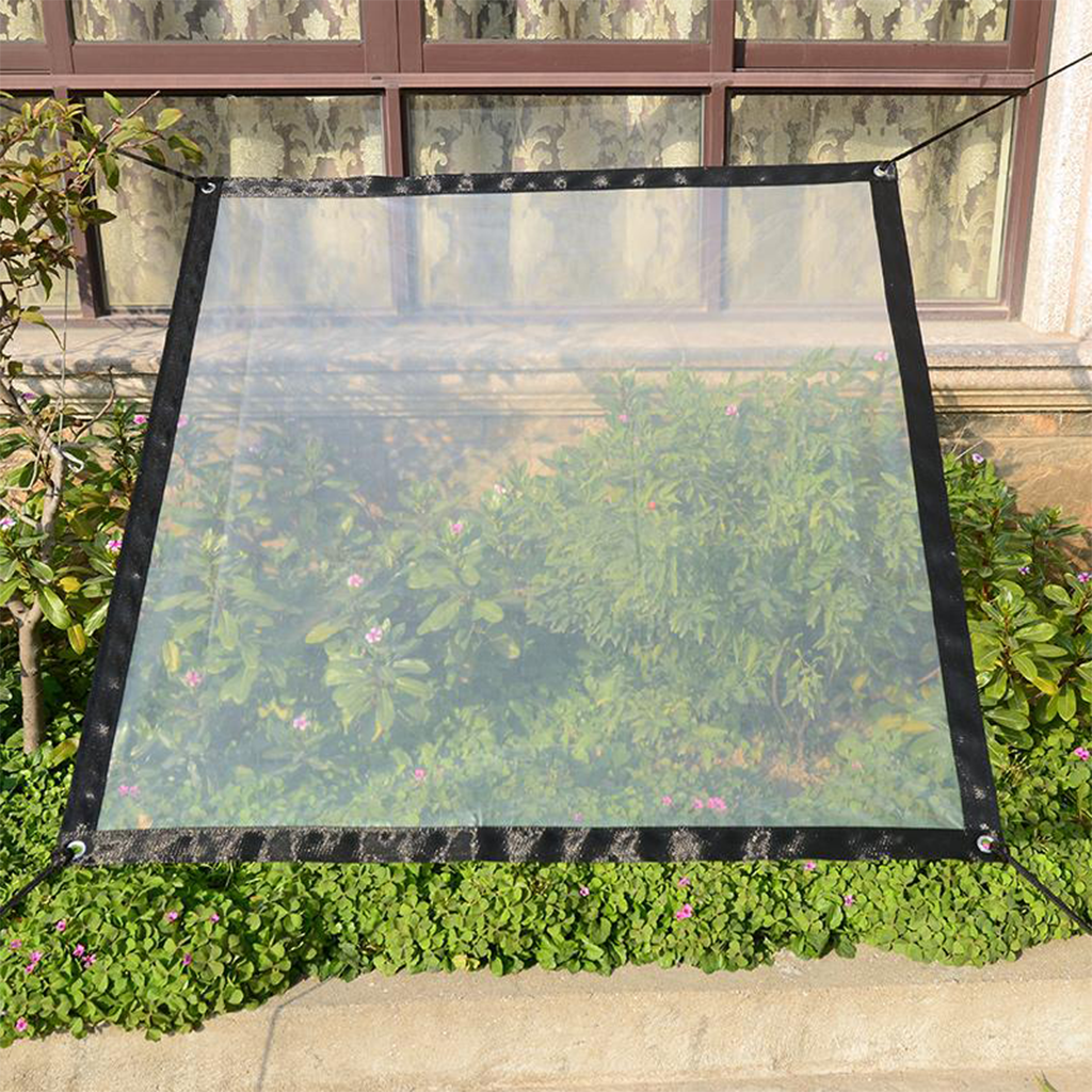 2X Plant Canopy Rain Sunshade Plastic Cover Sunscreen Thick Clear 1x1m