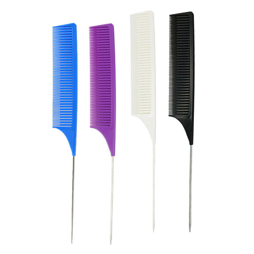 4x Plastic Fine Weave Highlighting Foiling Hair Combs Highlight for Combs