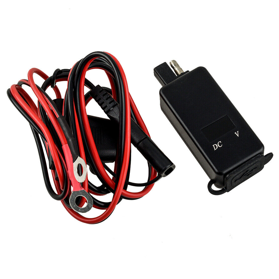 Motorcycle SAE to USB Port Charger Cable Adapter Voltmeter Phone Tablets DC