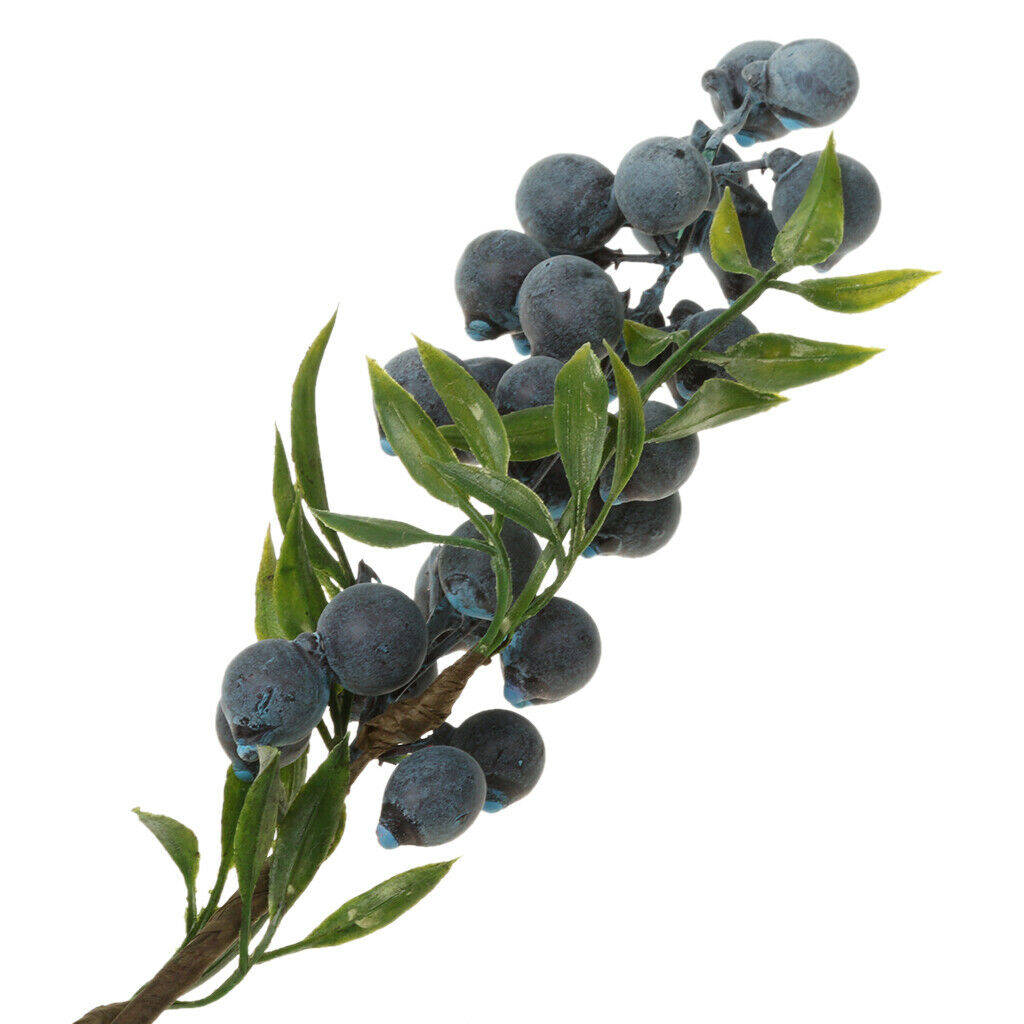 8x Artificial Maple and Oak Bushes with Berries Fall Leaf Decor