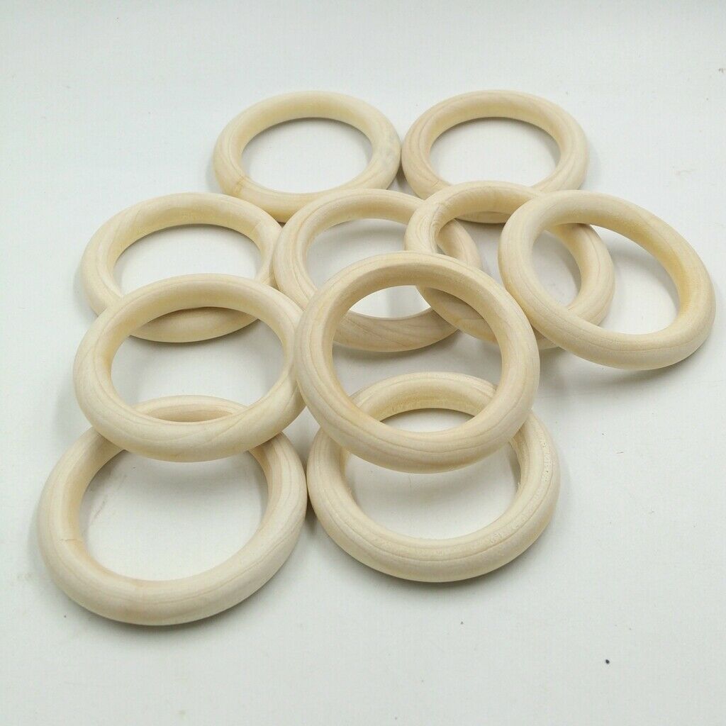 30Pcs Natural Wood Rings Unfinished Wooden Rings DIY Maple Teething Ring Craft