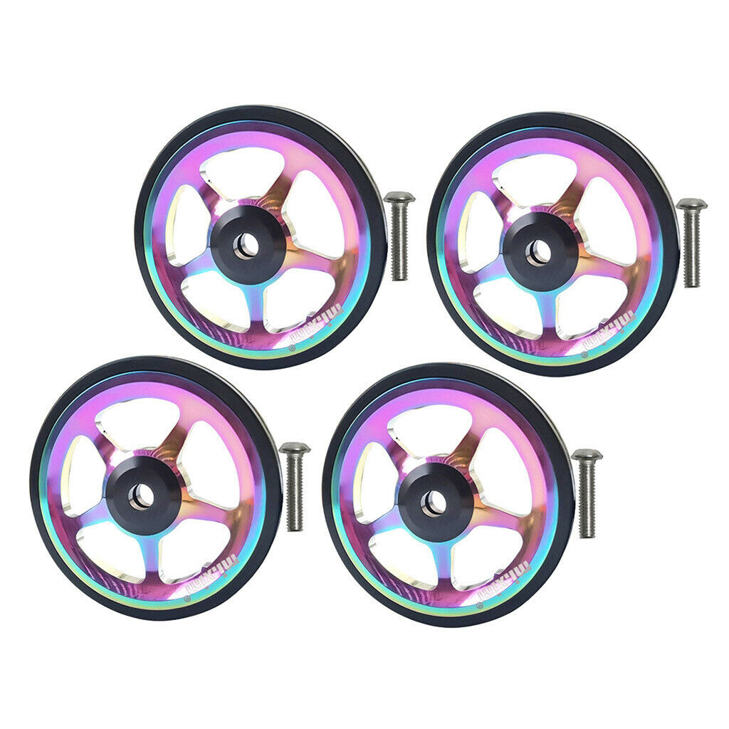 4Pcs Folding Bike Easy Wheels Alloy Bicycle Transport EZ Wheel For Brompton