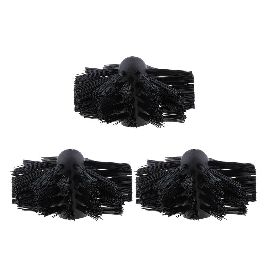 3Pcs Chimney Lint Remover Bristle Cleaning Brush Head 100mm Dia. Durable