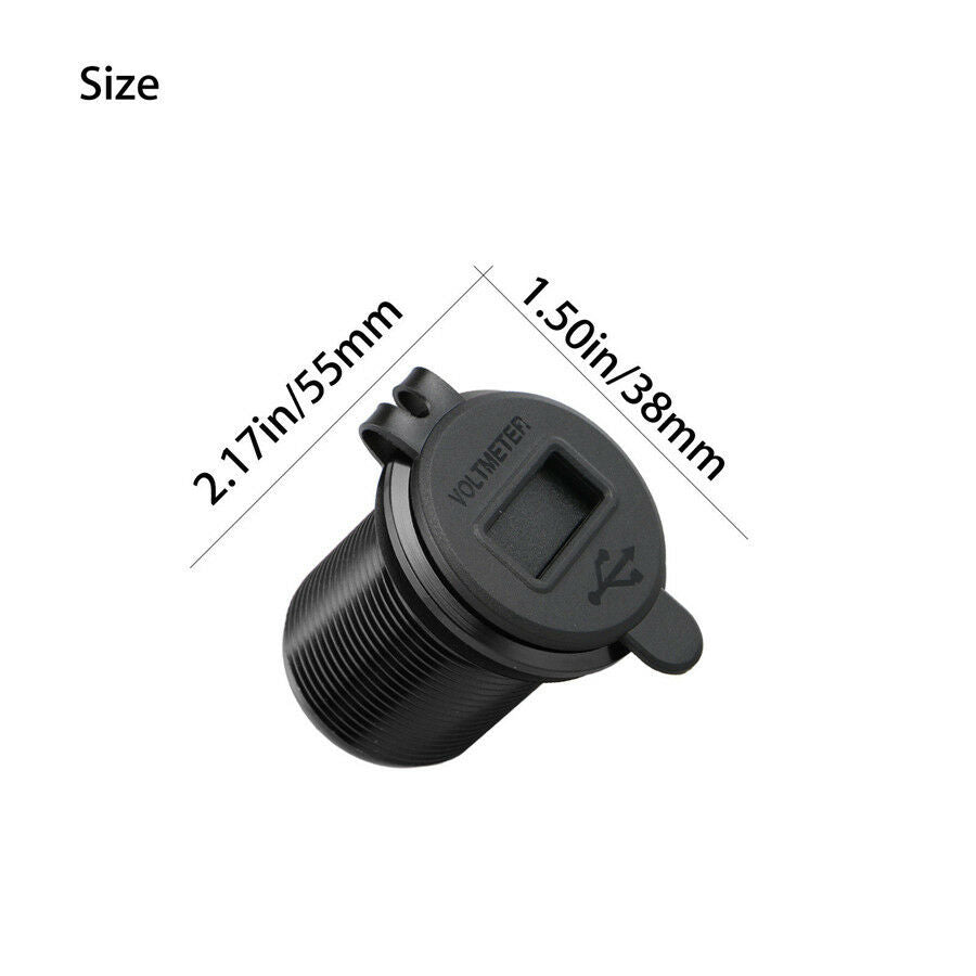 Dust-proof Dual USB Port 4.2A Car Charger+Multi-functional Blue LED Display Volt