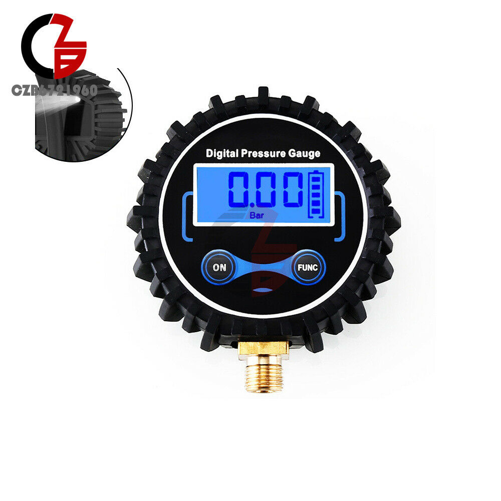 LED Digital Pressure Gauge Tire Pressure Inflation Gun 1/4 (13MM) Range 200PSI