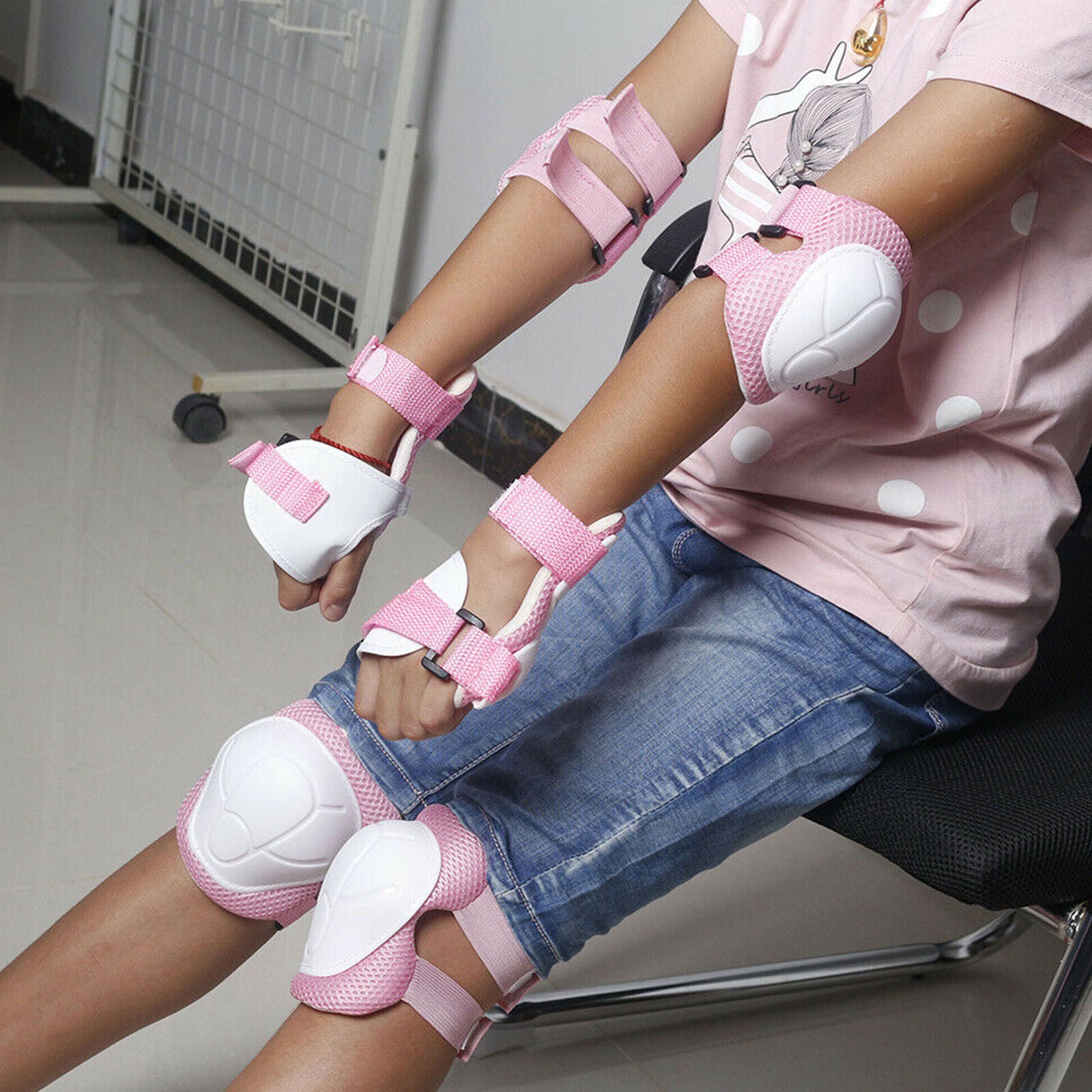 6X Child Protective Gear Set Cycling Knee Pads Knee Protector Set