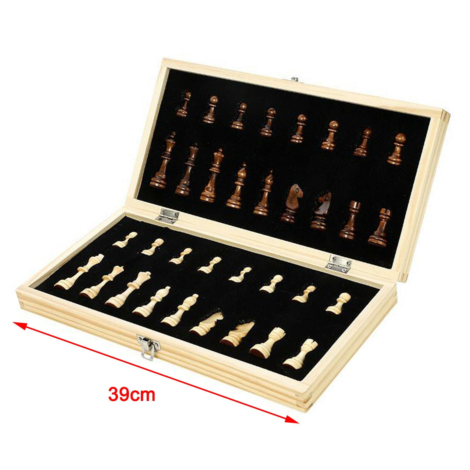Foldable Magnetic Chess Board Board Game 15x15 Inch Travel Set Chess Pieces