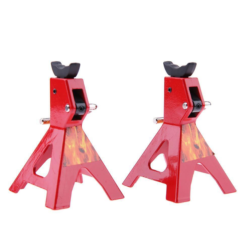 2pcs 6 TON Metal Scale Jack Stands for Axial SCX10 TAMIYA CC01 RC4 RC Trucks