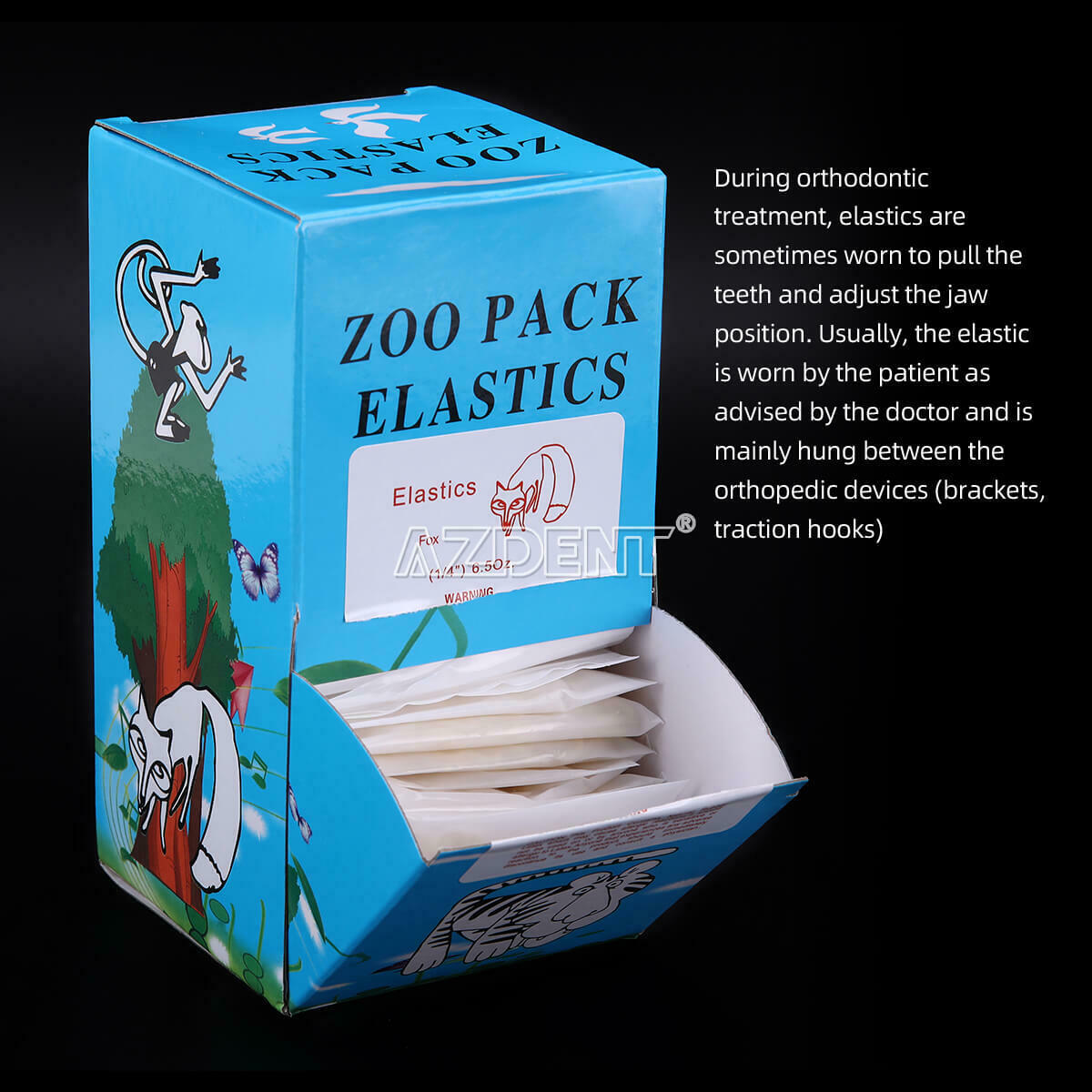 Dental Orthodontic Zoo Pack Elastics latex 3.5 OZ 5/16" penguin Bands 5000pcs