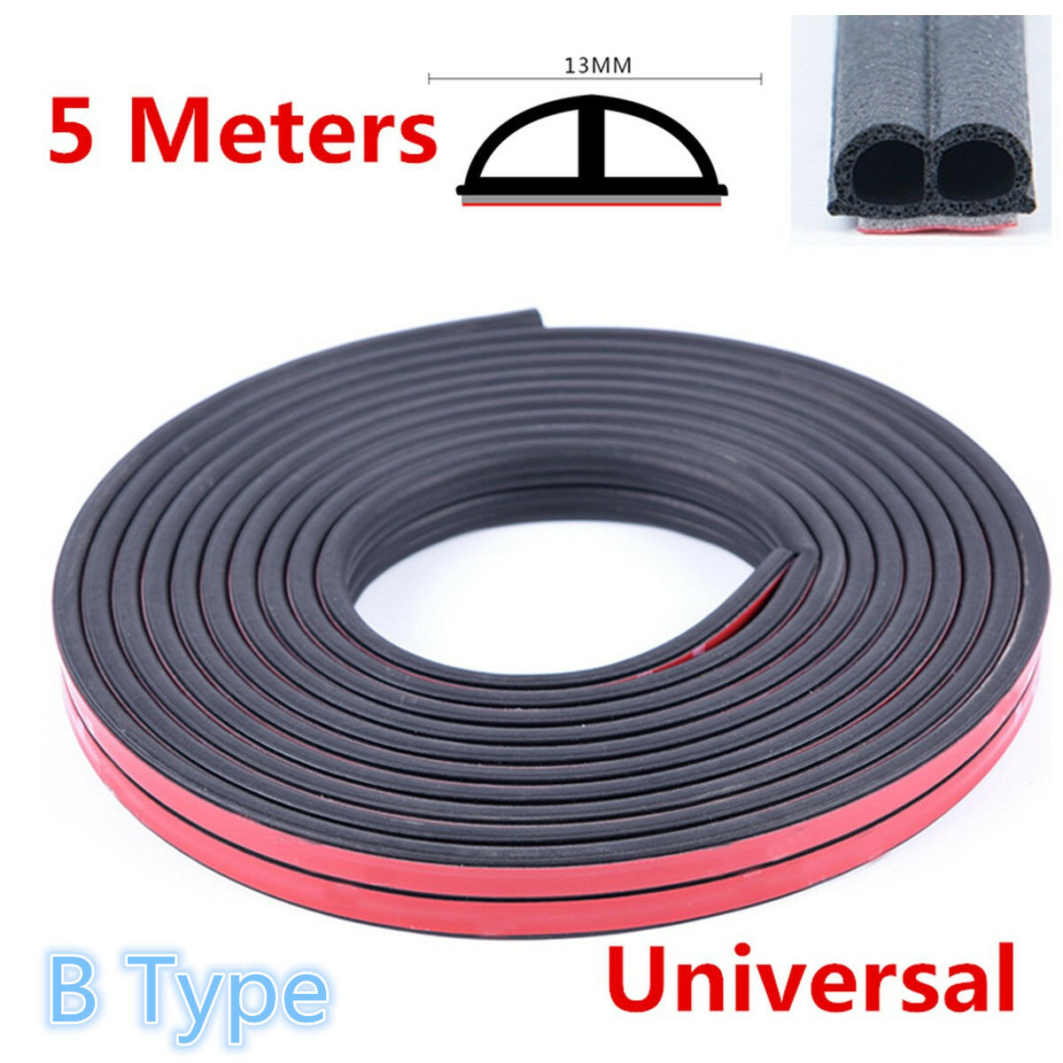 5M B Type Car Door Trim Edge Moulding Rubber Anti-dust Weatherstrip Seal Strip