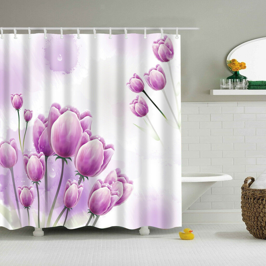 180cmx180cm Bathroom Shower Curtain Divider Fabric Curtain Purple