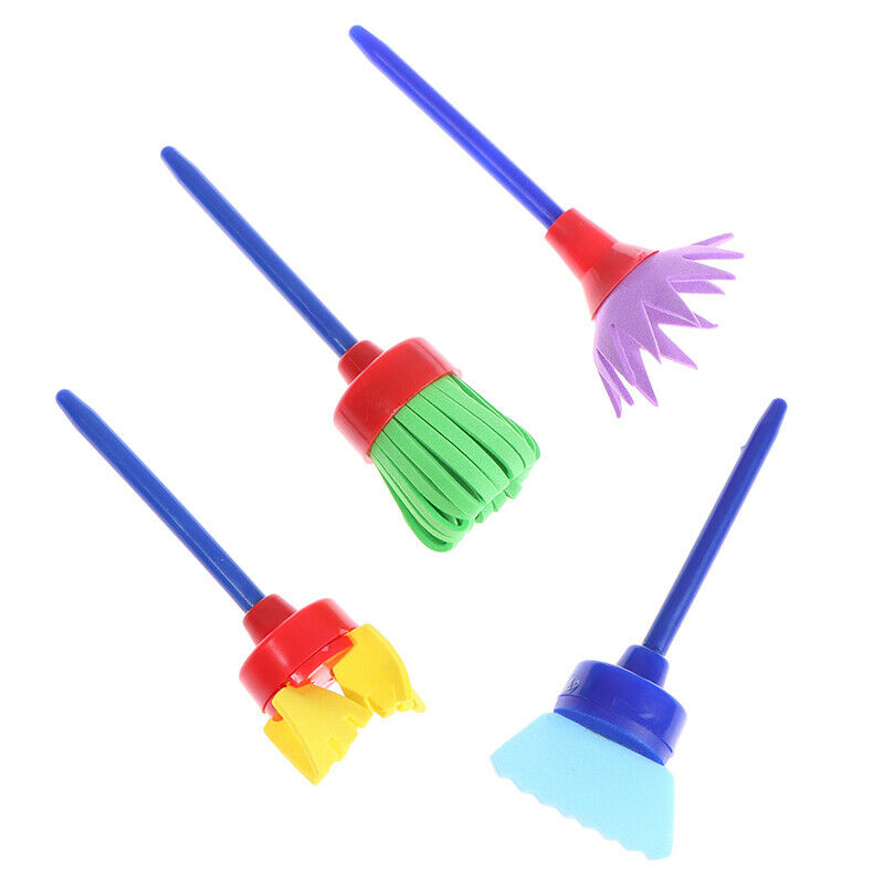 4Pcs/set DIY Sponge Drawing Paint Brushes Graffiti Toys Painting Creative.l8