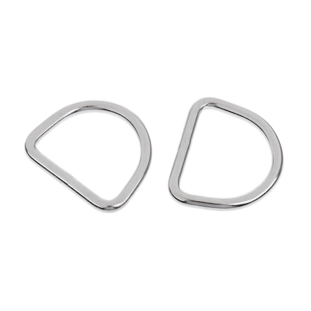 2 Pairs (4 Pieces) Stainless Steel D Rings + Fastening Clamp Set Boat Eye Plate