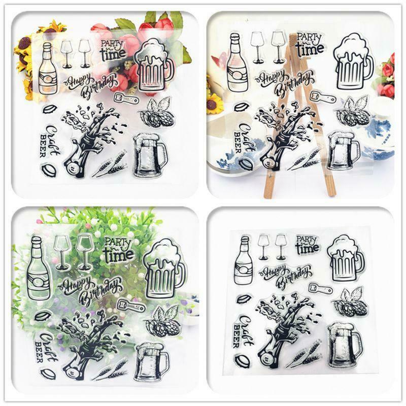 Champagne Beer Silicone Clear Seal Stamp DIY Scrapbooking Embossing Photo Album