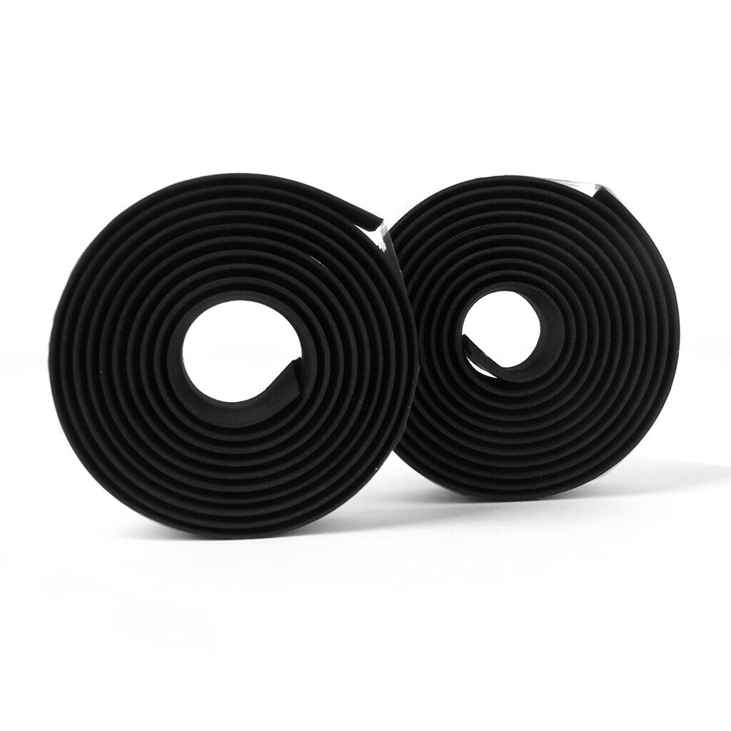 2pcs MTB Road Bike  Handlebar Tape Wrap +2 Bar Plug Black
