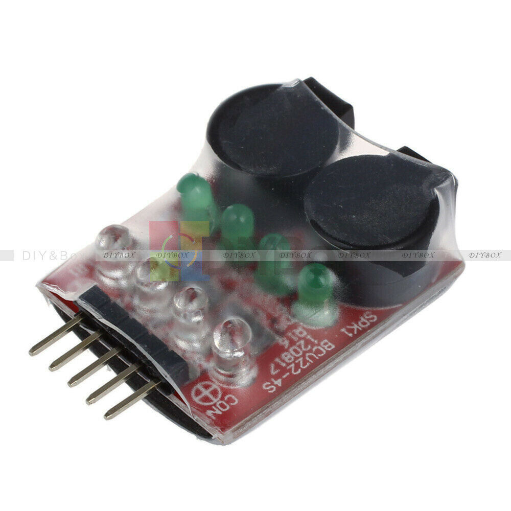 2S-4S Cell Lipo Battery Dual Speaker Low Voltage Alarm Buzzer w/ LED 7.4V-14.8V