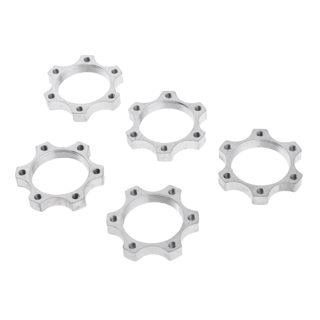 5Pcs Bicycle Threaded Hubs Disk Freewheel 6 Bolt Brake Rotor Flange Adapter Gear