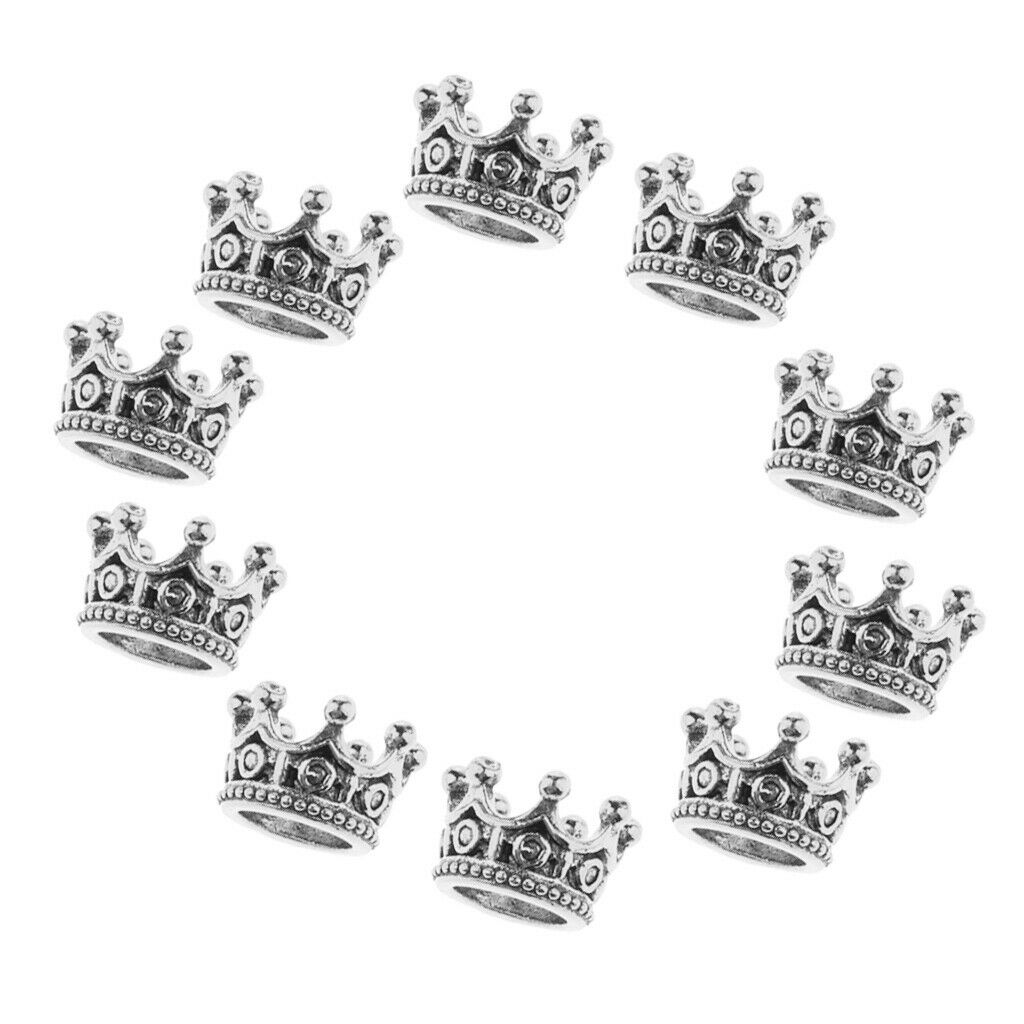 10 pieces Mini Crown Charms Beads for making jewelry accessories, 6 x 11 mm