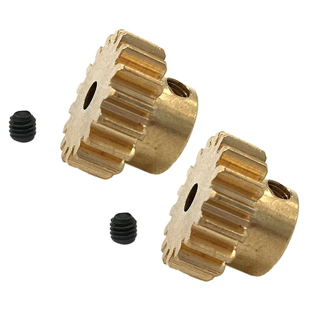 Lot 2 Brass Motor Gears 17T Golden Pinion Cogs for WLtoys 12428 12423 12628