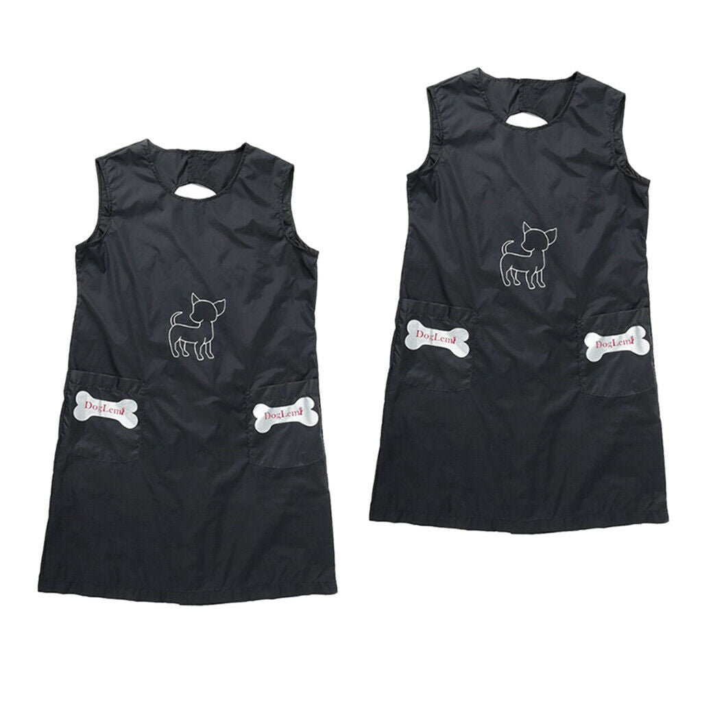 2pcs Waterproof Pet Grooming Apron Pet Shop Workwear Smock for Women Men L