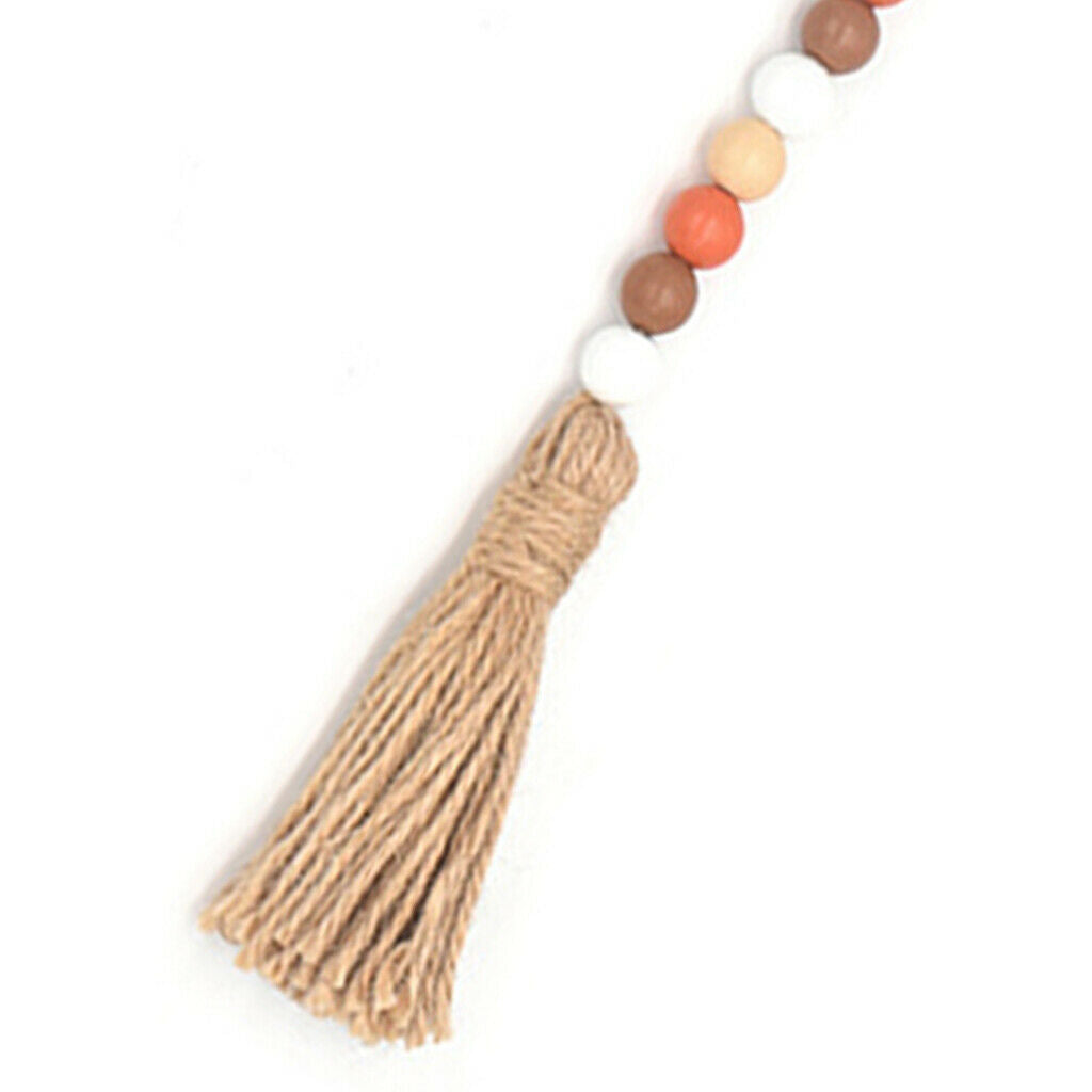 Halloween Wood Bead Garland Set Wooden Prayer Beads Farmhouse Hanging Decor