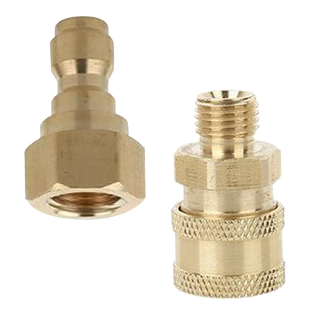 2 x Brass  Pressure Washer Hose Connector Quick Release Connectors Garden
