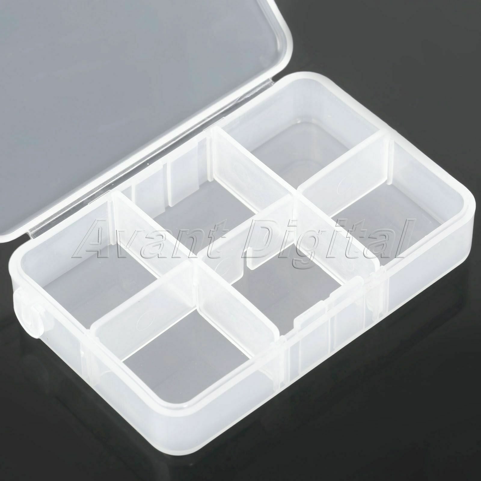 Clear Pocket Storage Box Pill Medicine Case Container Portable Organizer 6 Slots