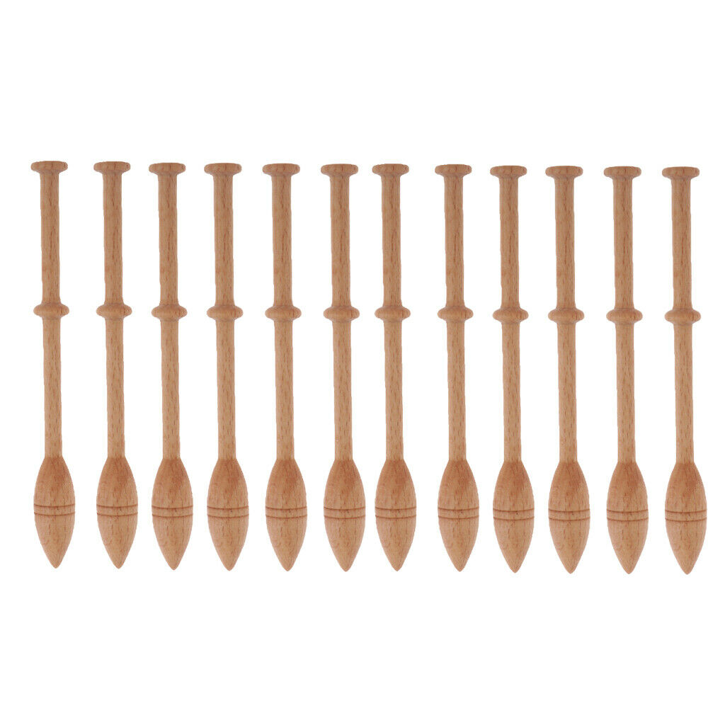 12Set Wooden Shuttle Knitting Weaving Stick Tool Loom Accessories For DIY