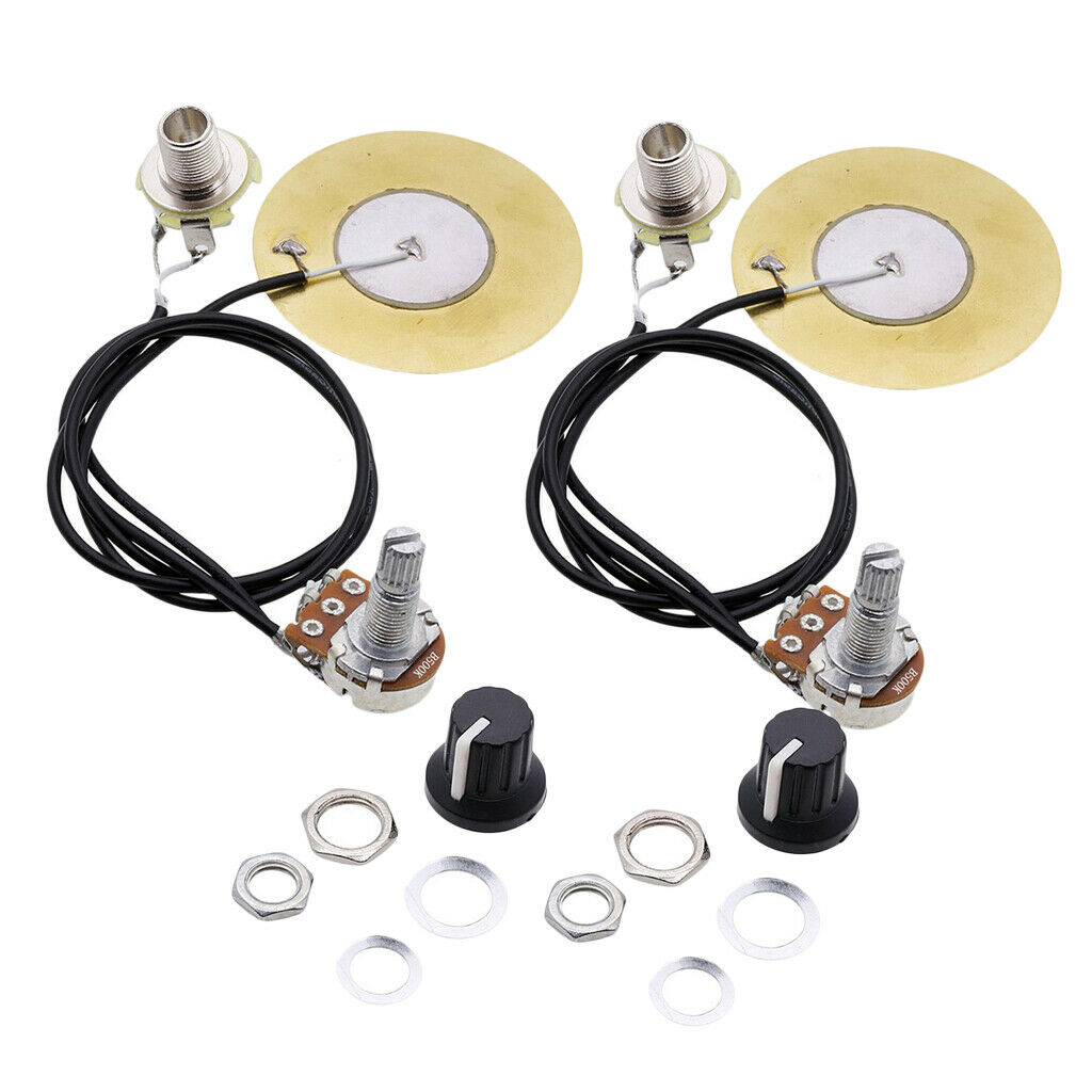 2Pcs Piezo Microphone Pickup Transducer for Guitar Violin Banjo Replacements