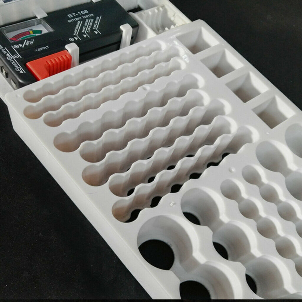 Battery Organizer w/ Removable Tester 93 Batteries Various Sizes Holder
