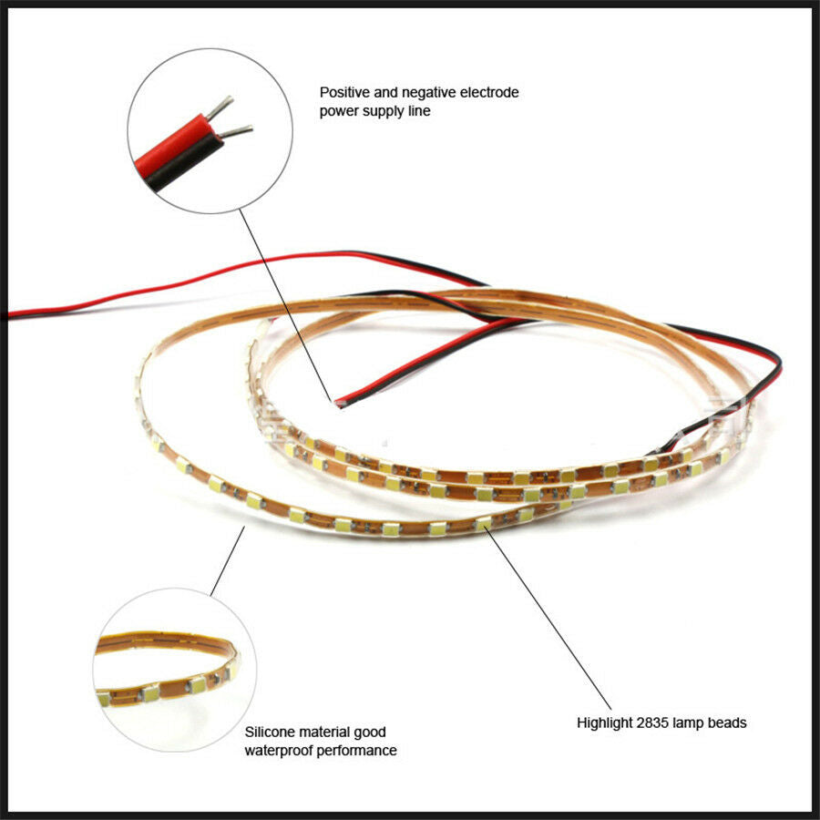 Car Underbody Flexible LED Light Strip 2*90cm+2*135cm Pink with Purple LED Color