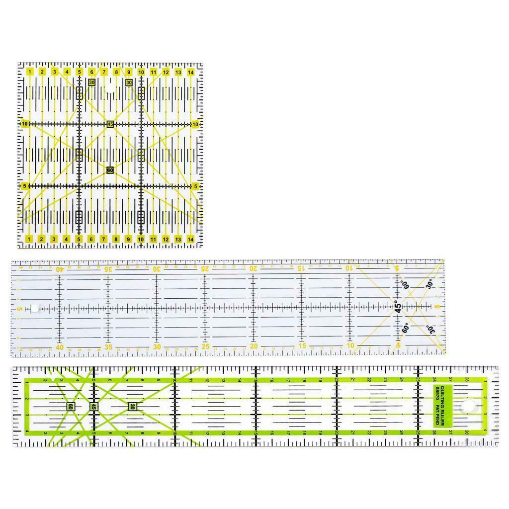 3pcs Acrylic Square Rectangle Square Quilting Drawing Patchwork Sewing Rulers
