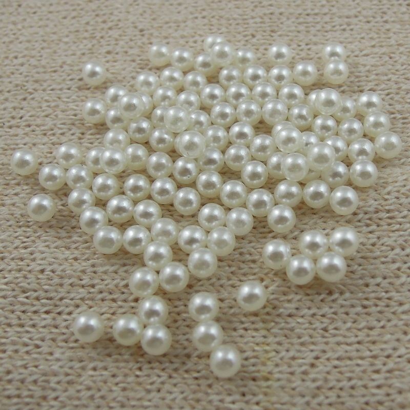 2000pcs No Holes Pure White Small Pearls Necklace Making Jewelry Findings