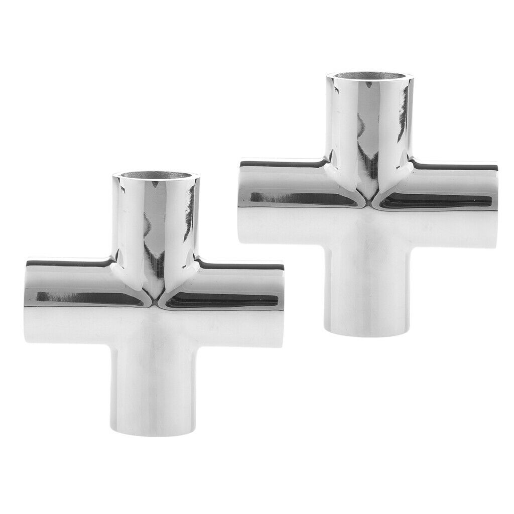 2 Pieces 22mm Boat Handrail Attachment 4-way Universal Joint Handrail Suitable