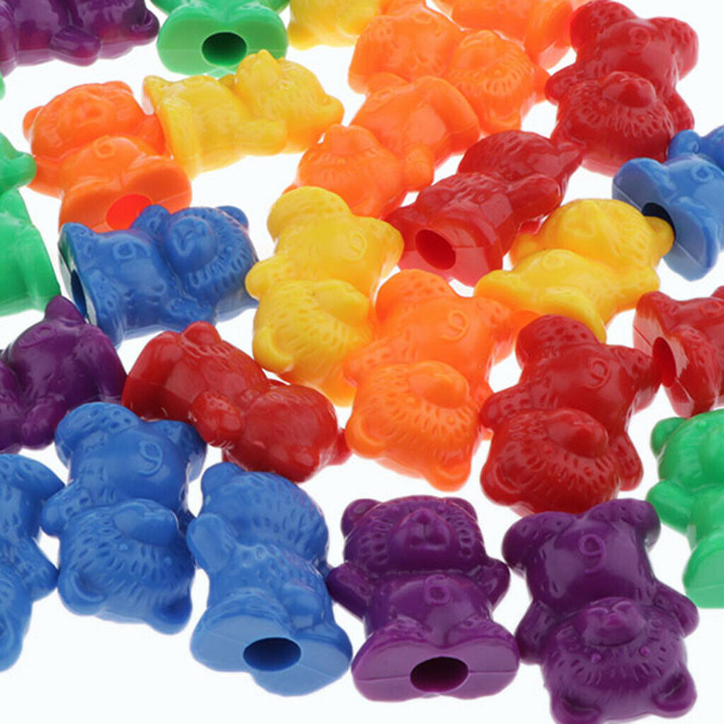 60Pcs Colorful Rainbow Bears 3g & 6g Weights Preschool Math Skills Toys
