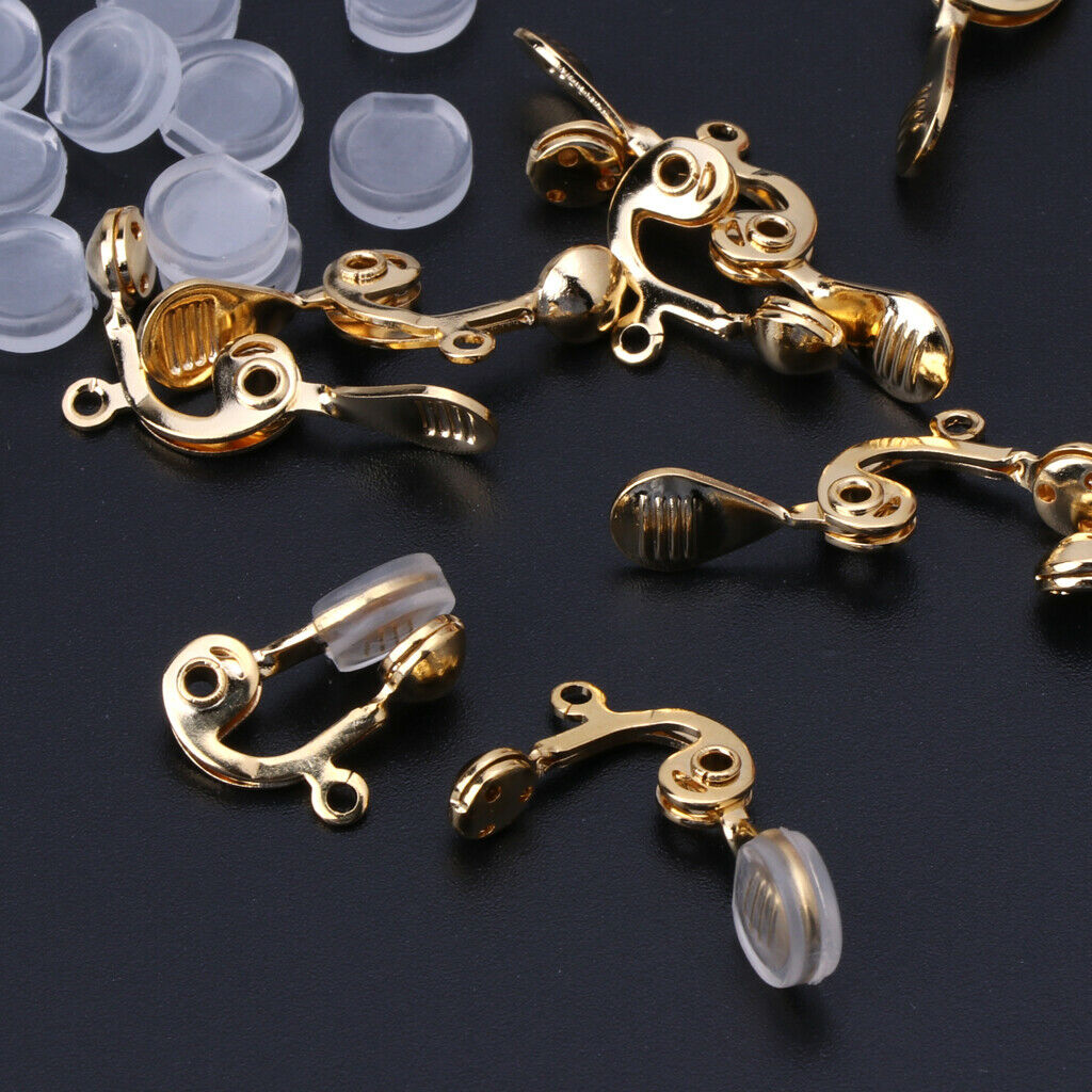 10Pc Clip-on Non-pierced Earring Converter Ear Hoop With Comfort Earring Cushion