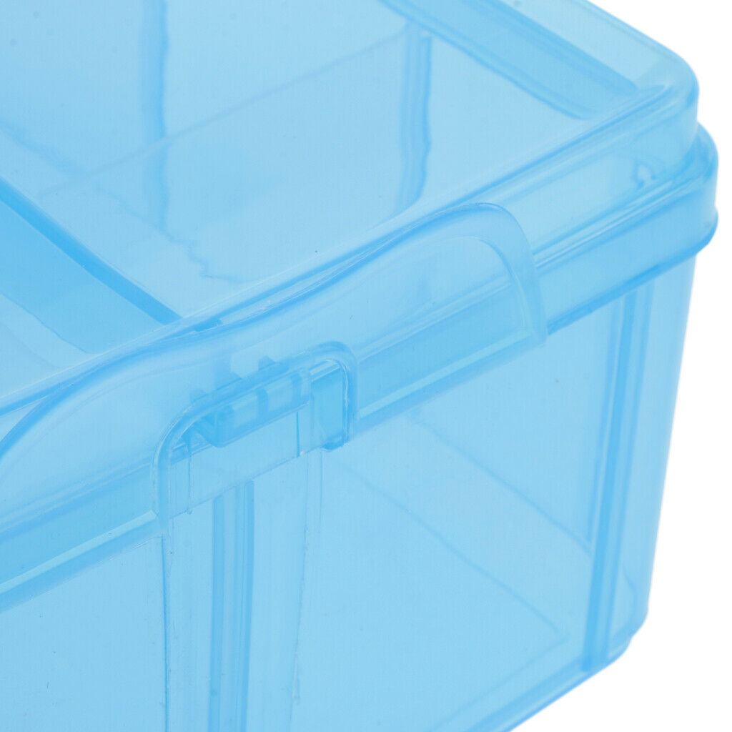 Plastic 10 Slots Jewelry Storage Box Case Crafts Organizer Beads Holder - Blue,