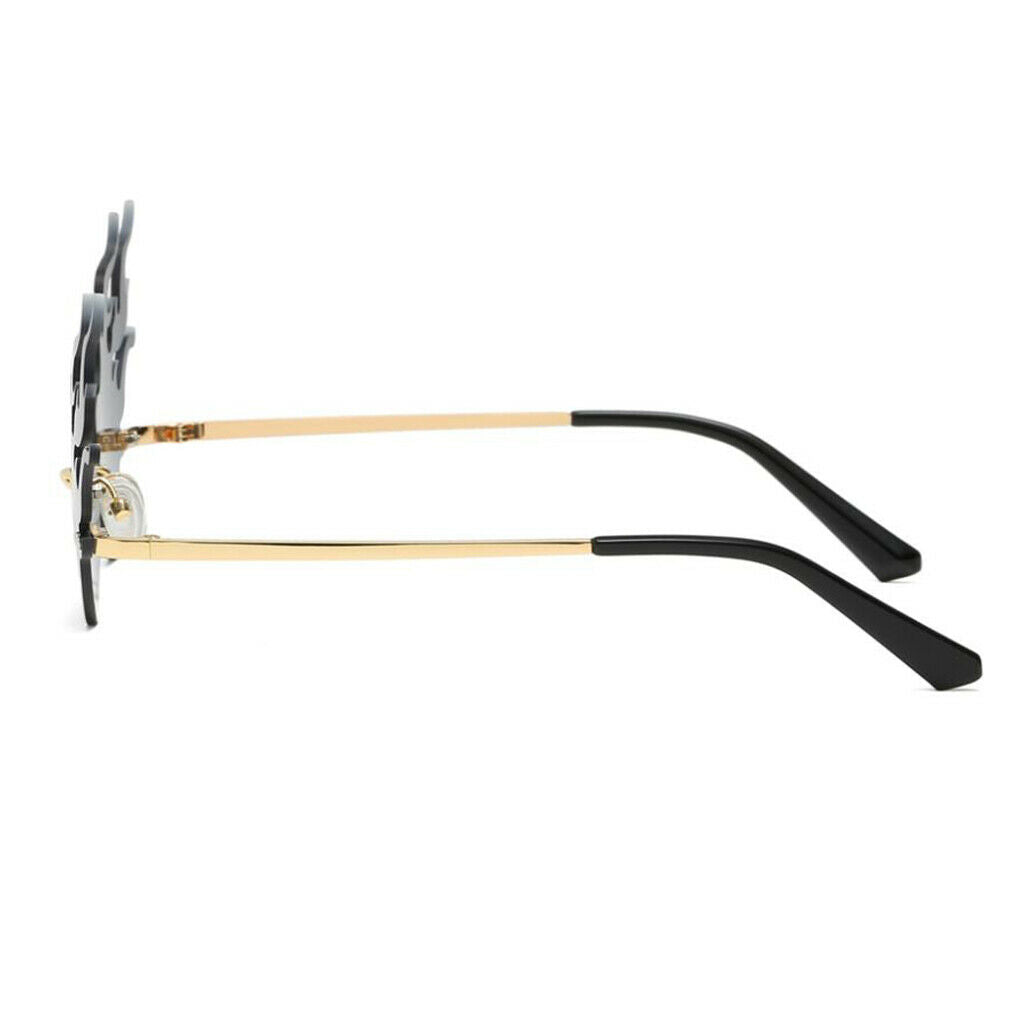 2x Women UV400 Driving Fire Flame Rimless Sunglasses Glasses for Party