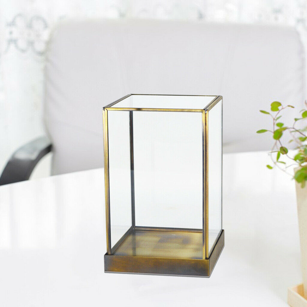 1pc Retro Glass Jewelry Organizer Box Desktop Case Decorative Gift for Girls M