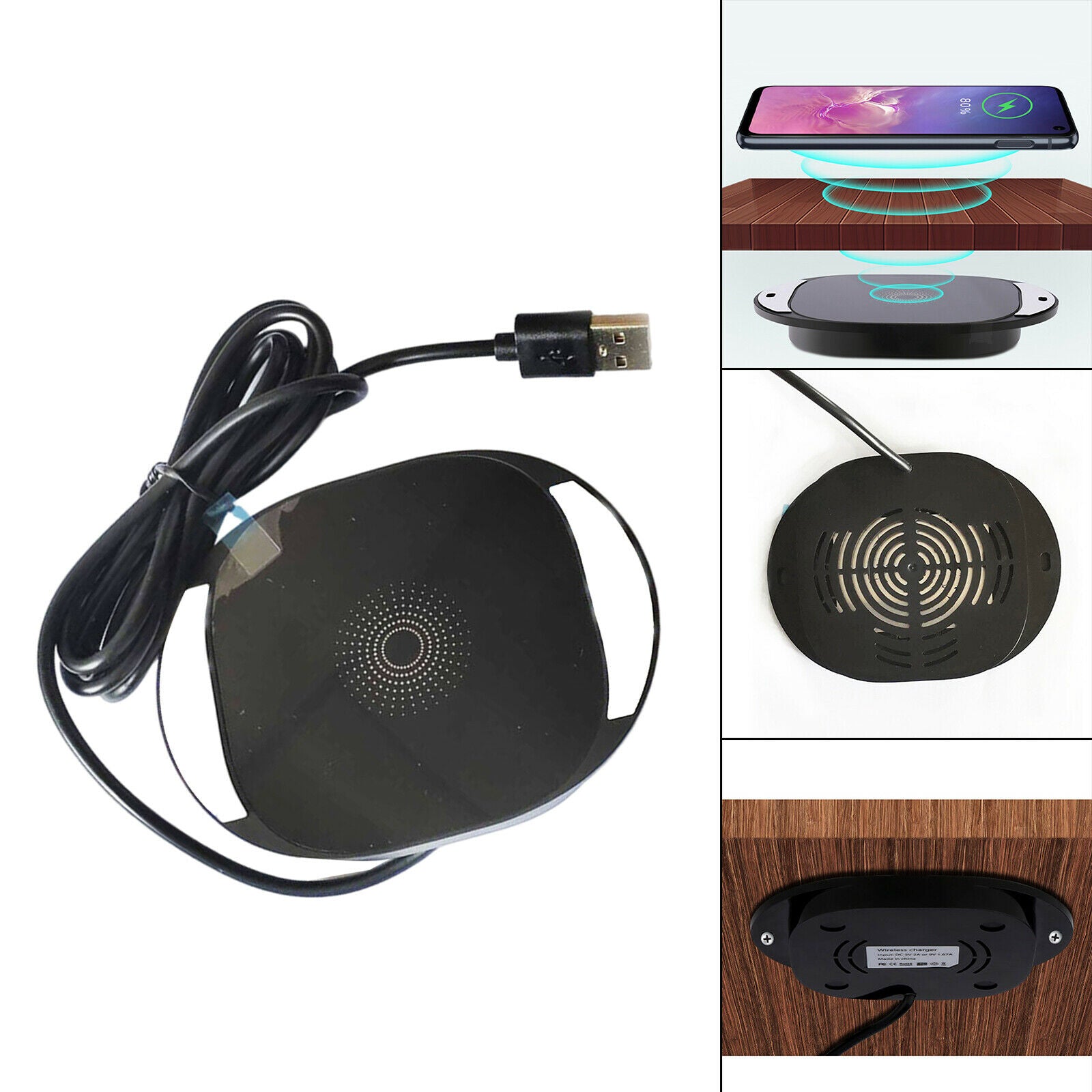 Wireless Charger Long-Distance Qi Invisible Desktop for Bar Marble Tables