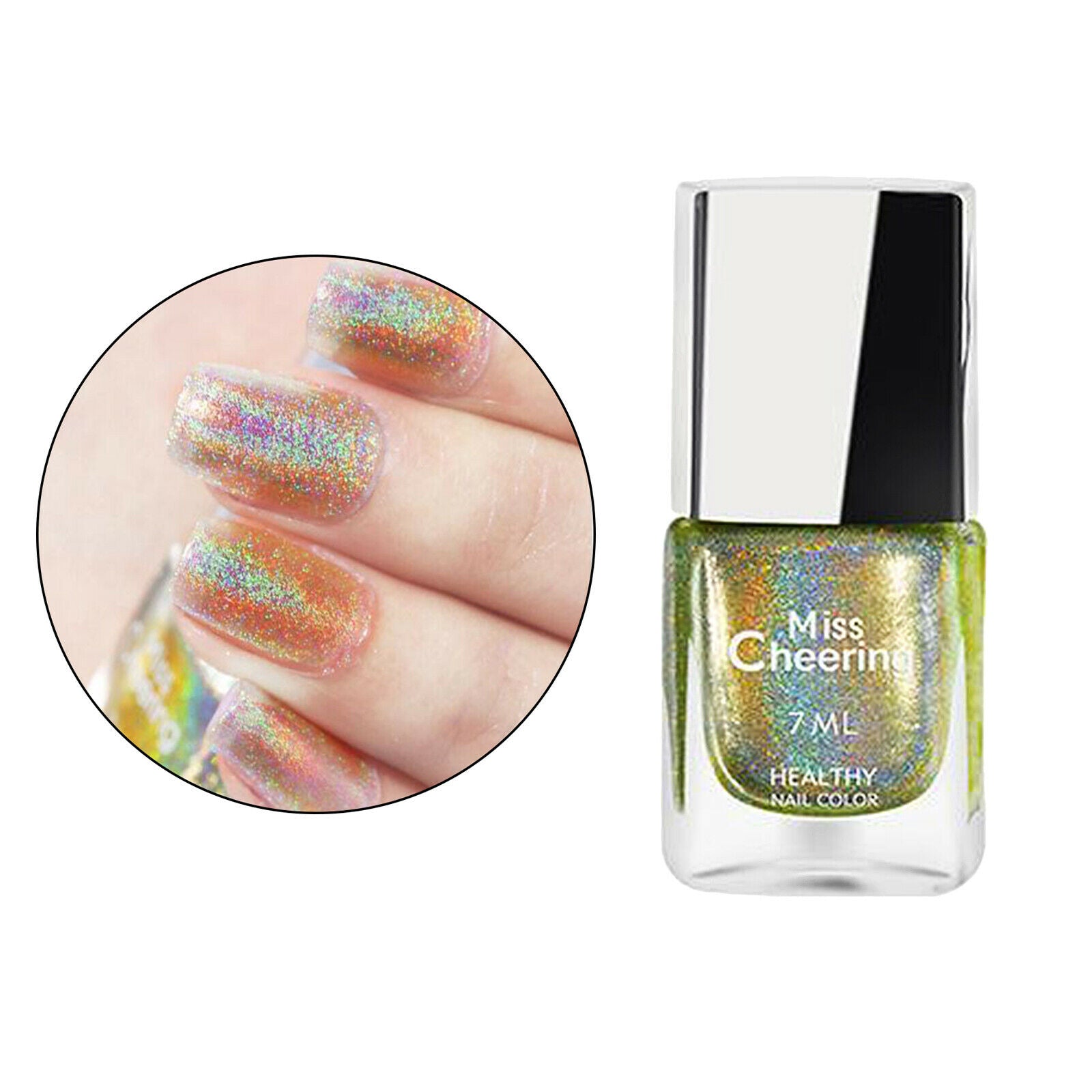Holographic Powder Sequins Glitter Nail Art Polish Tips Decoration 7ml LS05