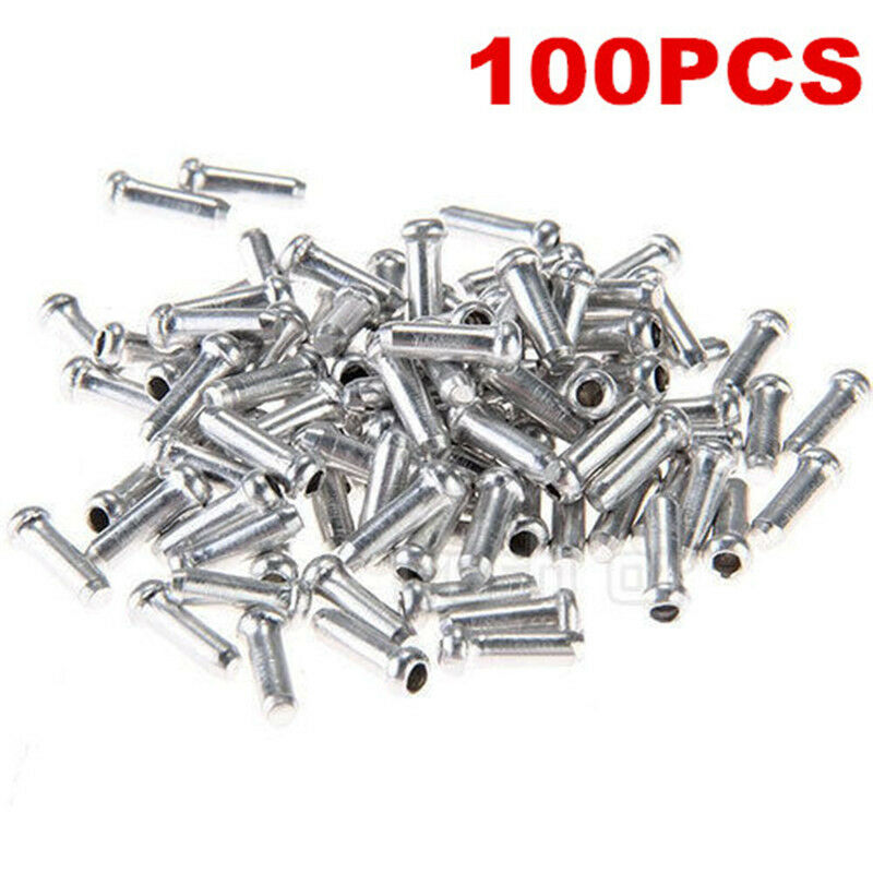 100PCS MTB BIKE BICYCLE BRAKE SHIFTER INNER CABLE TIPS END CAP CRIMPS US