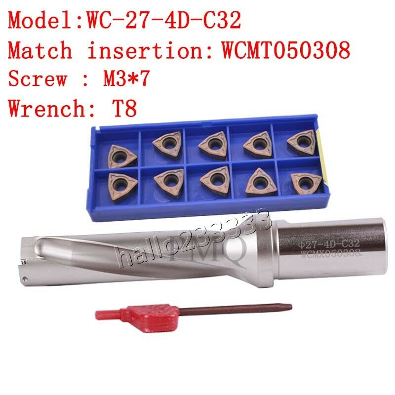 WC-27-4D-C32 Φ27mm indexable U drill bit fast drill/violence drill for WCMX0503