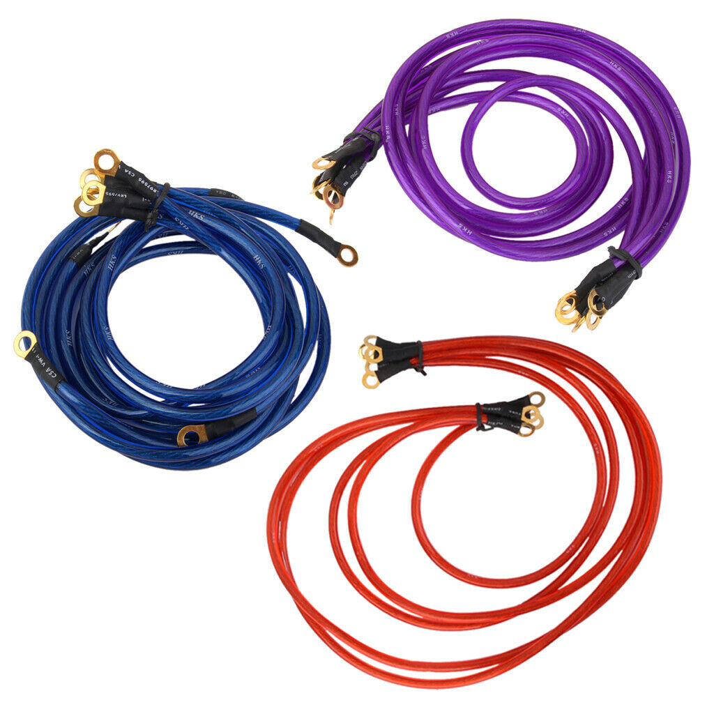5x Universal Auto Car Truck SUV Blue Ground Wire Earth Cable System Kit